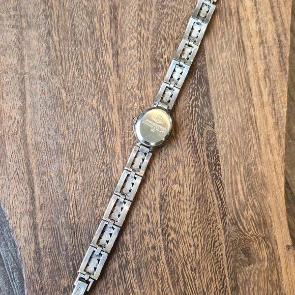 Vintage 925 Marcasite Heart Detail Chain Link Round Face Watch New Battery - Picture 8 of 12